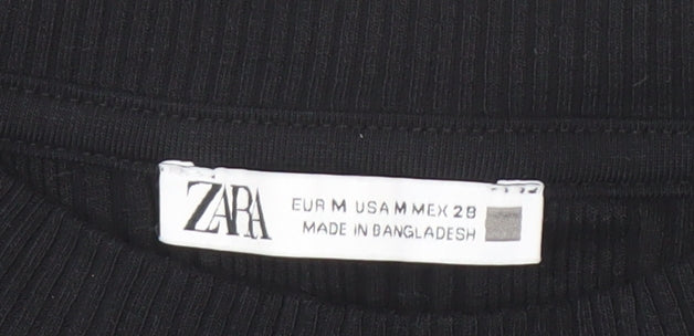 Womens UK Size M Zara Black Basic Tank