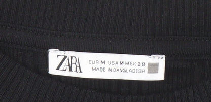 Womens UK Size M Zara Black Basic Tank