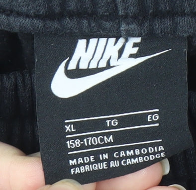 Nike Boys Black XL Jogger Trousers, Cotton Blend Comfort