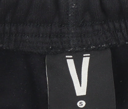 V Women's Black Athletic Shorts, Size S, Elastic Waist