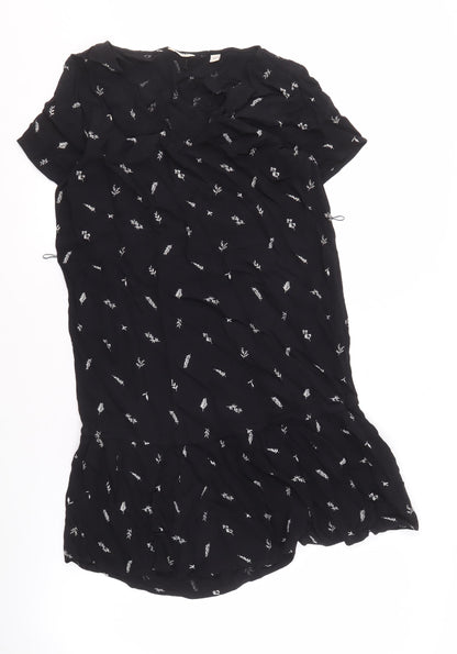 Jack Wills Women's Black Floral Dress UK 6