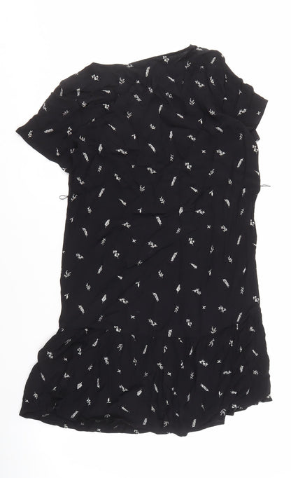Jack Wills Women's Black Floral Dress UK 6