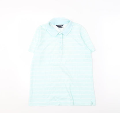 Lands' End Women's XS Blue Striped Polo Shirt
