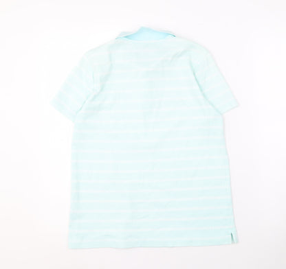 Lands' End Women's XS Blue Striped Polo Shirt