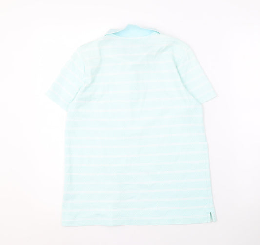 Lands' End Women's XS Blue Striped Polo Shirt