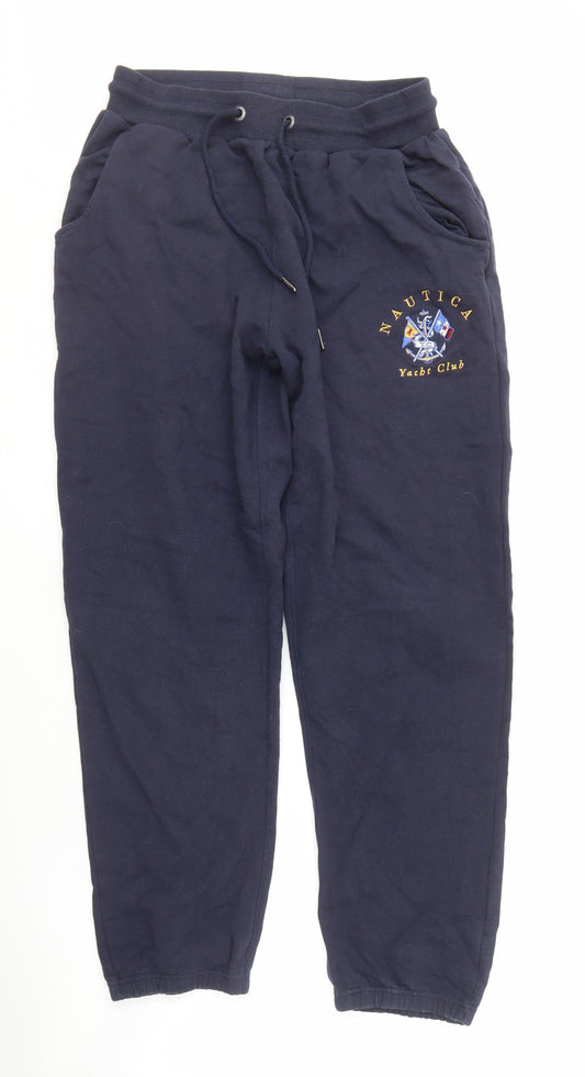 Nautica Blue Jogger Trousers, Unisex M, Cotton, Elastic Waist