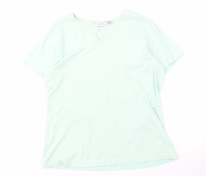 EWM Women's Green Cotton T-Shirt M Regular Fit