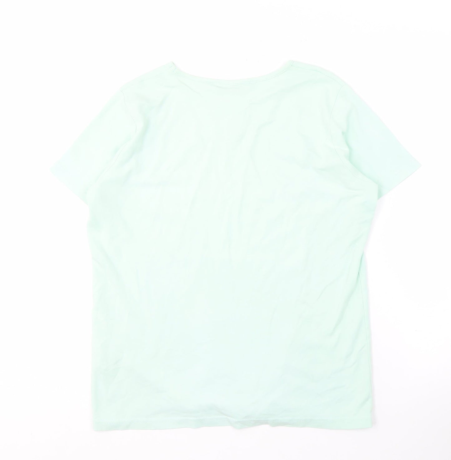 EWM Women's Green Cotton T-Shirt M Regular Fit