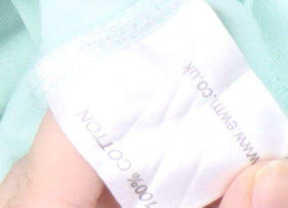 EWM Women's Green Cotton T-Shirt M Regular Fit