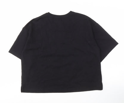 Womens UK Size S Marks and Spencer Black Basic T-Shirt