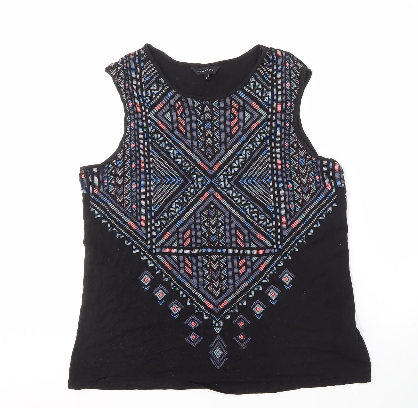 New Look Women's Black Aztec Tank Top Size 16