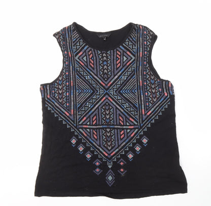 New Look Women's Black Aztec Tank Top Size 16