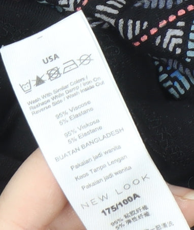 New Look Women's Black Aztec Tank Top Size 16