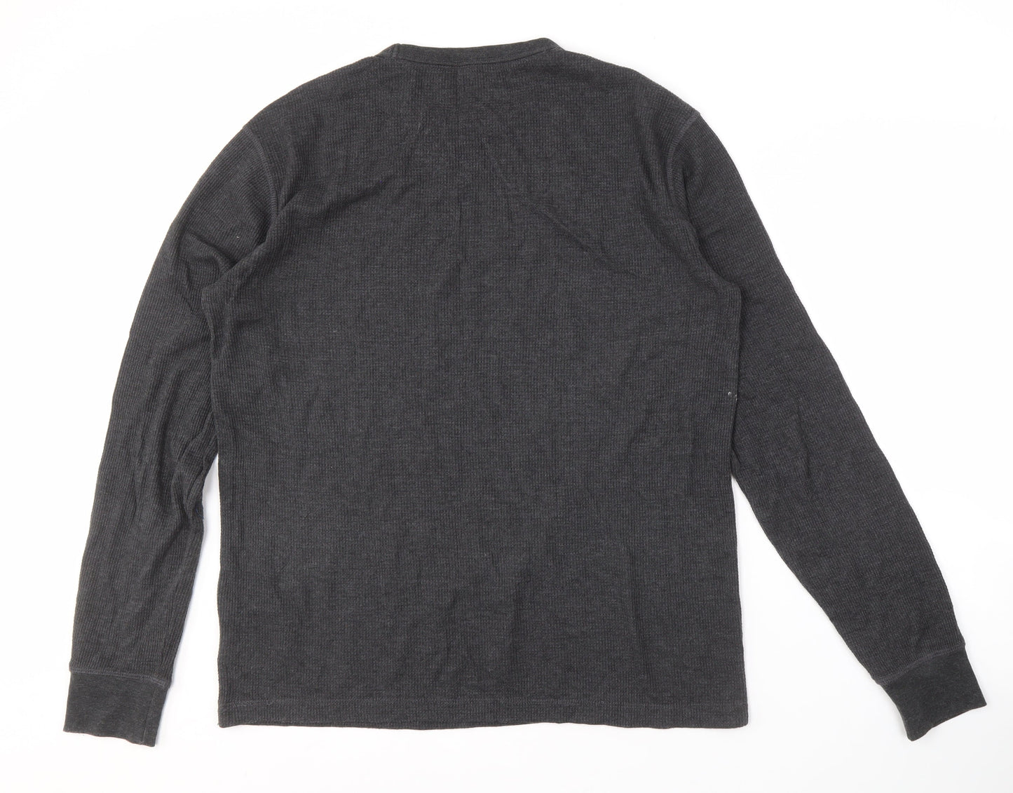GAP Men's Grey Crew Neck Long Sleeve Shirt M