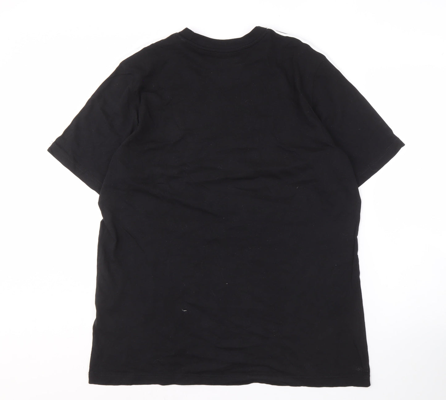 Adidas Men's Black Crew Neck T-Shirt, Size L, Cotton Blend