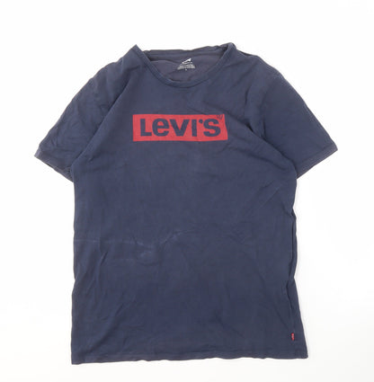 Levi's Men's Blue M Graphic T-Shirt, Cotton, Crew Neck