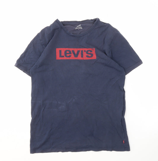 Levi's Men's Blue M Graphic T-Shirt, Cotton, Crew Neck