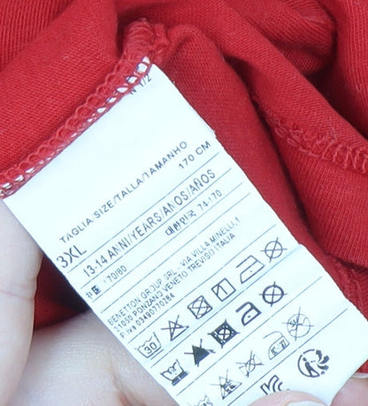 Benetton Boys Red Graphic Long Sleeve T-Shirt 3XL 13-14 Years
