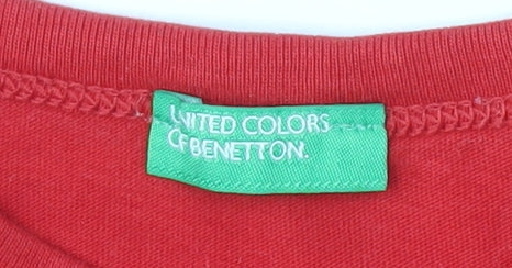 Benetton Boys Red Graphic Long Sleeve T-Shirt 3XL 13-14 Years