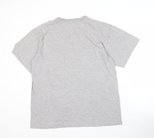 Adidas Men's Grey Short Sleeve Logo T-Shirt M