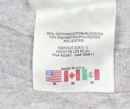 Adidas Men's Grey Short Sleeve Logo T-Shirt M