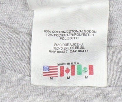 Adidas Men's Grey Short Sleeve Logo T-Shirt M