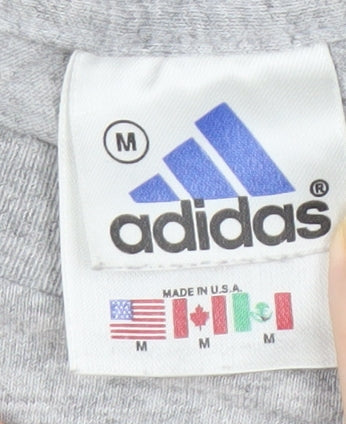 Adidas Men's Grey Short Sleeve Logo T-Shirt M