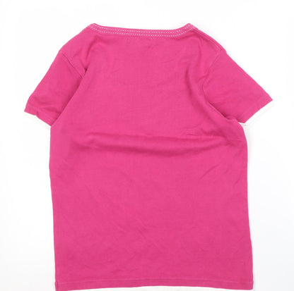 Maine New England Women's Pink V-Neck T-Shirt, Size 14