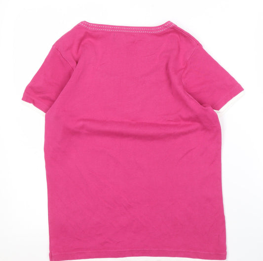 Maine New England Women's Pink V-Neck T-Shirt, Size 14