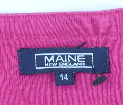 Maine New England Women's Pink V-Neck T-Shirt, Size 14