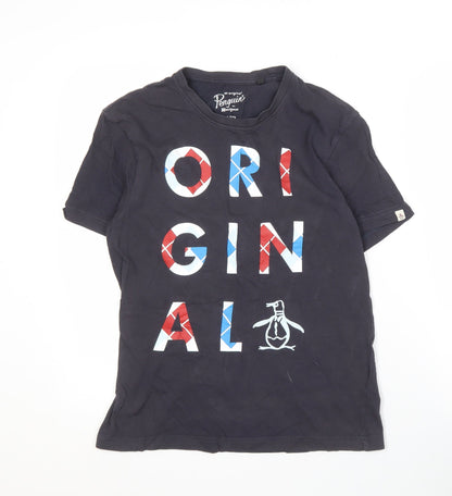 Original Penguin Men's Black Graphic Print T-Shirt S