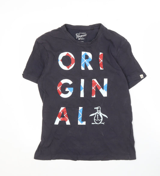 Original Penguin Men's Black Graphic Print T-Shirt S