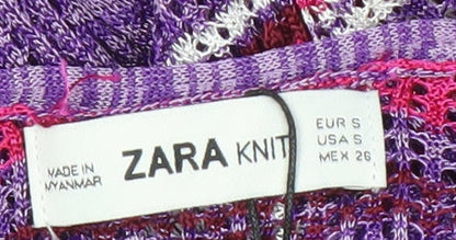 Womens UK Size S Zara Purple Cardigan Jumper