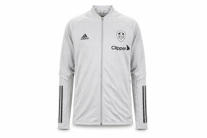 Front view of Adidas Men's Grey Track Jacket S, Slim Fit, Breathable