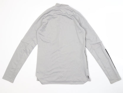 Adidas Men's Grey Track Jacket S, Slim Fit, Breathable