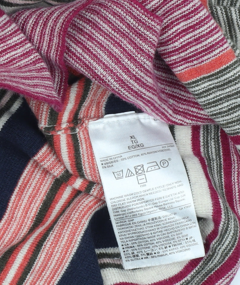 GAP Women's Multicoloured XL Striped Pullover Jumper