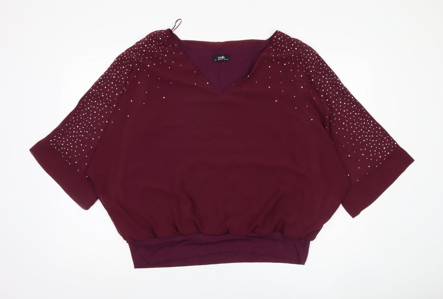 Wallis Women's Purple Rhinestone Blouse L