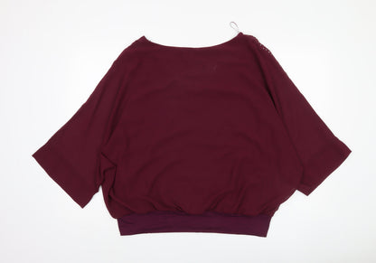 Wallis Women's Purple Rhinestone Blouse L