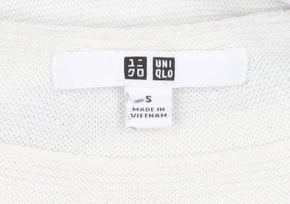 Womens UK Size S Uniqlo White Pullover Jumper