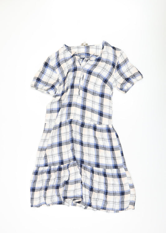 Monsoon Women's Blue Check Shirt Dress S