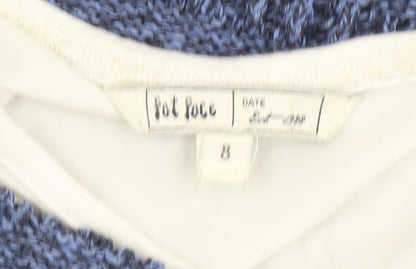Womens UK Size 8 Fat Face Blue Pullover Jumper