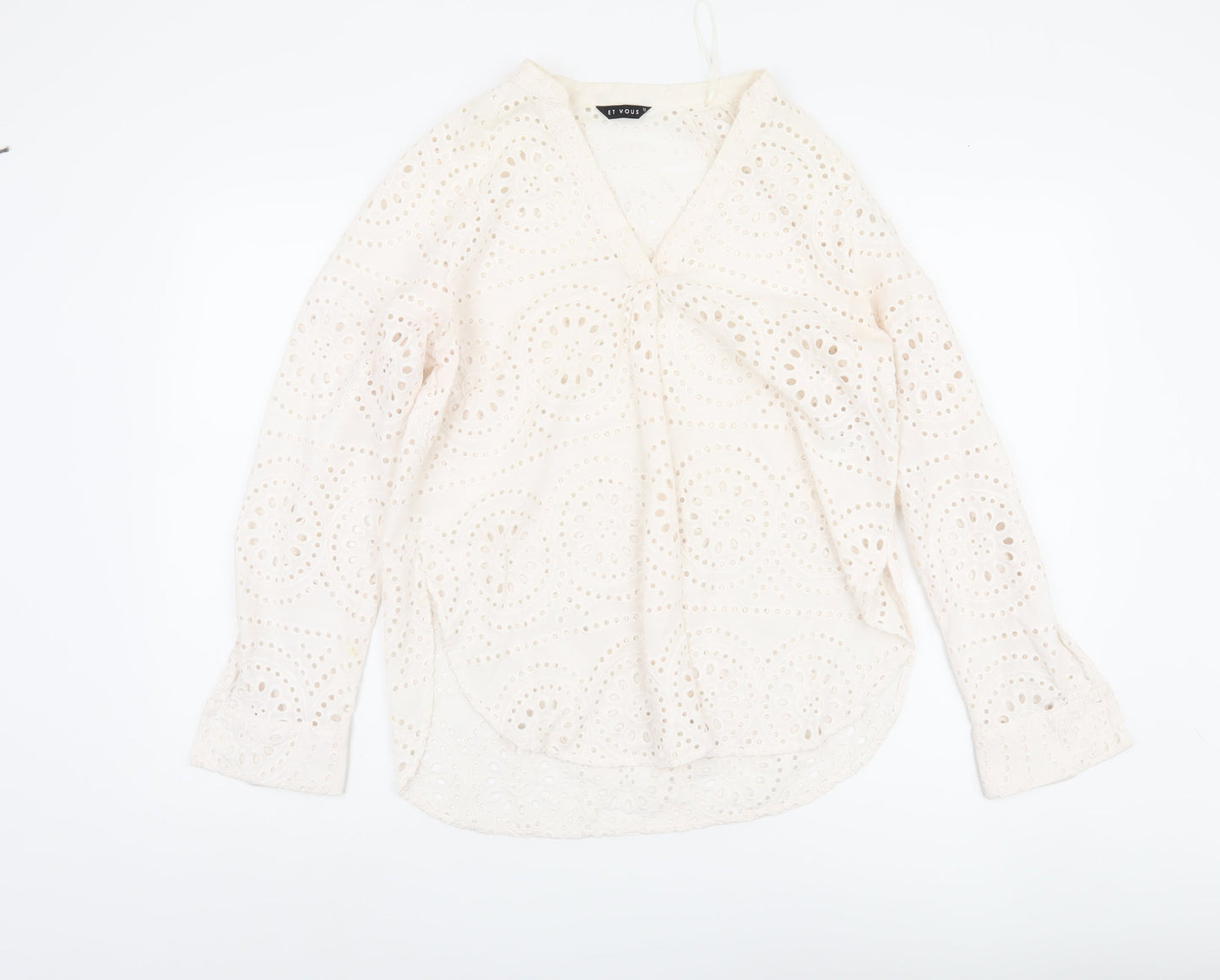 Womens UK Size 12 ET VOUS White  Blouse