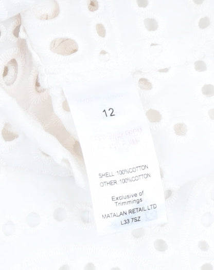 Womens UK Size 12 ET VOUS White  Blouse
