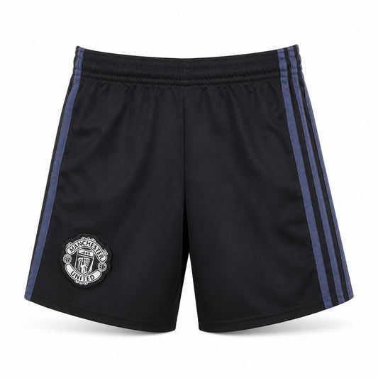 Front view of Adidas boys’ black athletic football shorts 7-8 years