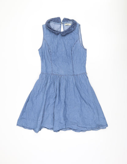 Oasis Women's Blue A-Line Collared Dress Size 10