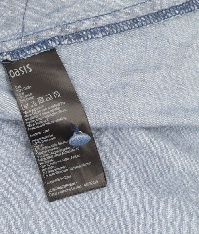 Oasis Women's Blue A-Line Collared Dress Size 10