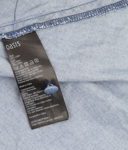 Oasis Women's Blue A-Line Collared Dress Size 10