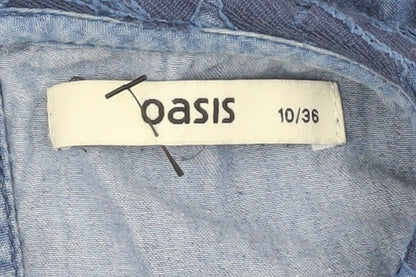 Oasis Women's Blue A-Line Collared Dress Size 10