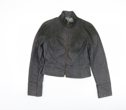 Womens UK Size XS United Colors of Benetton Grey Basic Jacket