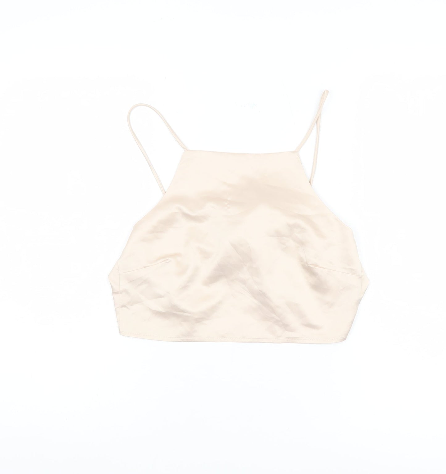 Glamorous Beige Halter Camisole Tank Top - UK 10